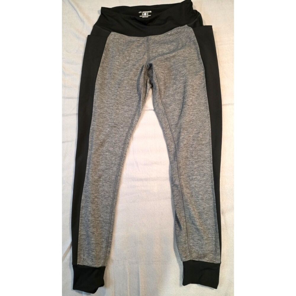 Brooks DriLayer Running Joggers Pants Women Medium M Heather Gray Pockets Active